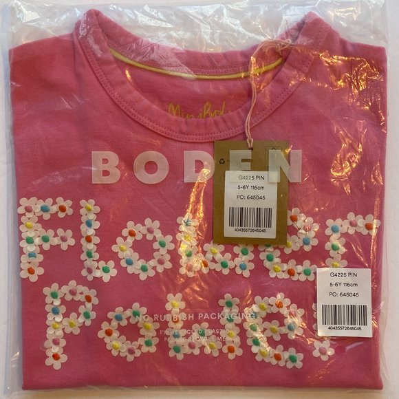 NWT Mini Boden HTF Flower Power Tee Shirt - Picture 4 of 5